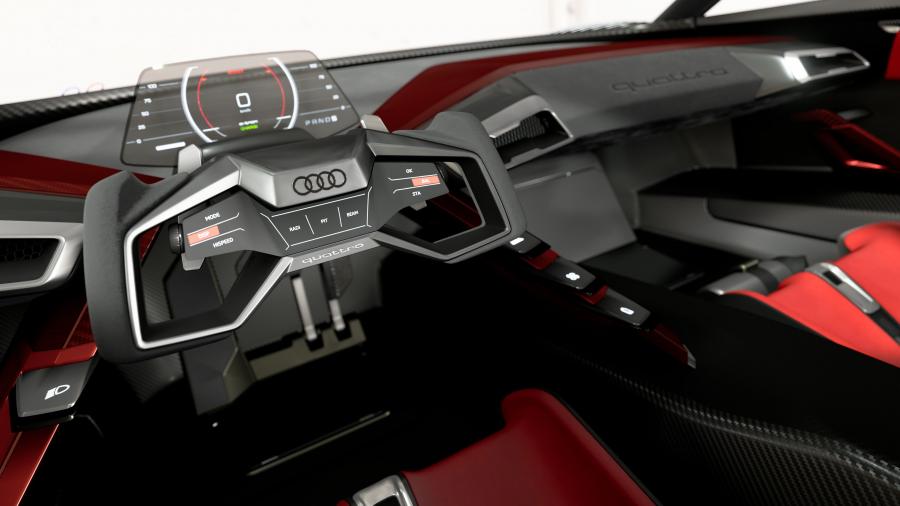 Интерьер Audi e-tron Vision Gran Turismo 2018 года  (фото 6 из 22)